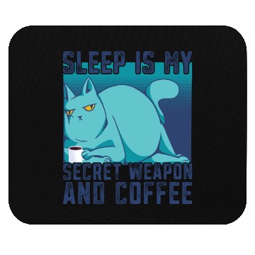 Discover Cat Drinking Coffee Tired I Need Coffee Mouse Pads