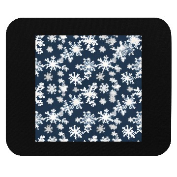 Discover Snow pattern on navy blue background Mouse Pads