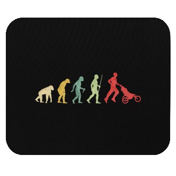 Discover Father Running With Baby Carriage Evolution Mouse Pads
