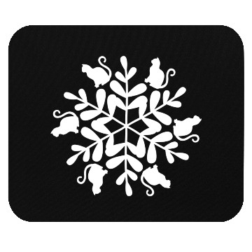 Discover Cats Snowflake Christmas Winter Snow Holiday Kitty Mouse Pads
