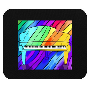 Discover piano in front of a colorful rainbow Mouse Pads