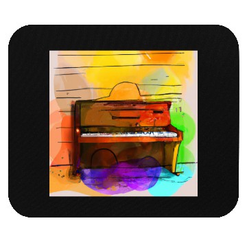 Discover A beautiful piano in front of a colorful wall Mouse Pads