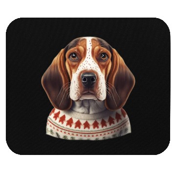 Discover Festive English Coonhound in a Christmas Sweater Mouse Pads
