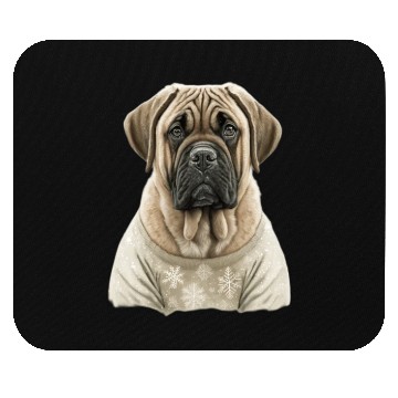Discover Festive English Mastiff in a Christmas Sweater Mouse Pads