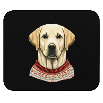 Discover Festive Labrador Retriever in a Christmas Sweater Mouse Pads