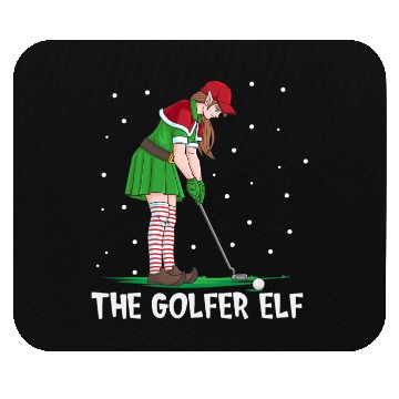 Discover The Golfer Elf Golf Christmas Golfing Mouse Pads