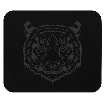Discover Tiger face black & white Mouse Pads