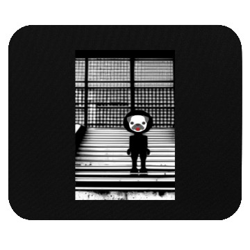 Discover Cute Pug in Mouse Pads Standing on the Steps - Street