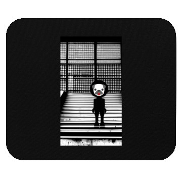 Discover Cute Pug in Mouse Pads Standing on the Steps - Street