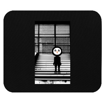 Discover Kawaii Happy Snowman in Mouse Pads Standing on Steps