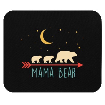 Discover Retro Mama Bear With 2 Cubs Mouse Pads