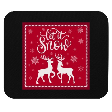Discover Let it snow with beautiful deer Mouse Pads