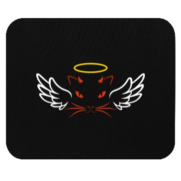 Discover Angel and devil cat Mouse Pads