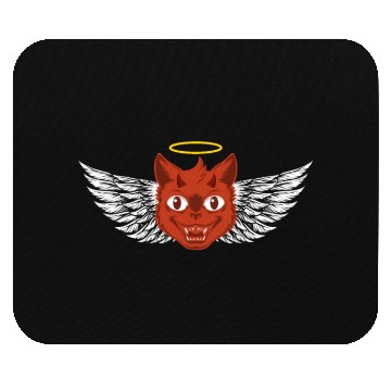 Discover Angel and devil cat Mouse Pads