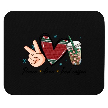 Discover peace love iced coffee Mouse Pads