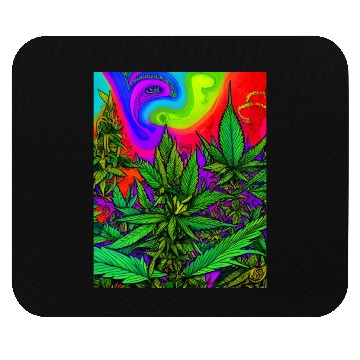 Discover Psychedelic cannabis land Mouse Pads