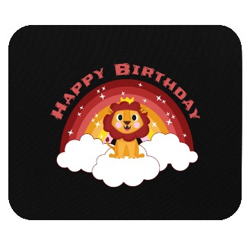 Discover Happy Birthday Rainbow Lion Clouds Star Gift Idea Mouse Pads