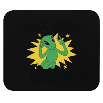 Discover Alien Peace Alien Head Martian Space Outsider Mouse Pads