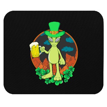 Discover St Patrick's Day Drinking Alien Mouse Pads
