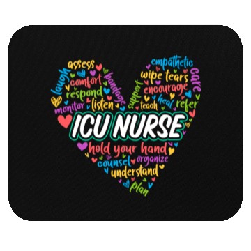 Discover ICU Nurse Heart Mouse Pads
