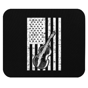 Discover Double Bass Instrument US Flag Double Bass Mouse Pads