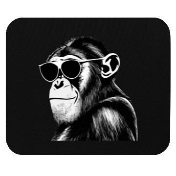 Discover Chimpanzee with sunglasses Mouse Pads