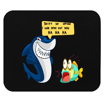 Discover funny shark. Mouse Pads