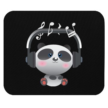 Discover Cute Panda listening music Mouse Pads