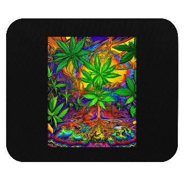 Discover Psychedelic Colorful Cannabis Mouse Pads