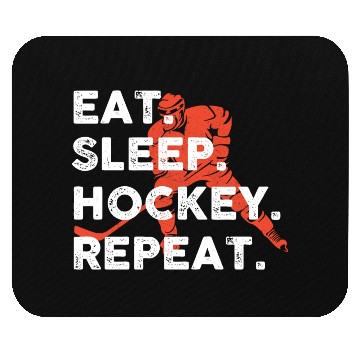 Discover Eat Sleep Hockey Repeat Hockey Funny Ice Hockey Mouse Pads