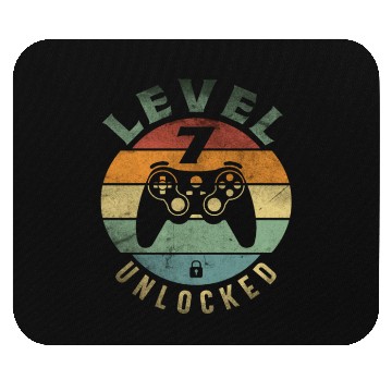 Discover Level 7 Unlocked Funny Video Gamer 7th Birthday Mouse Pads