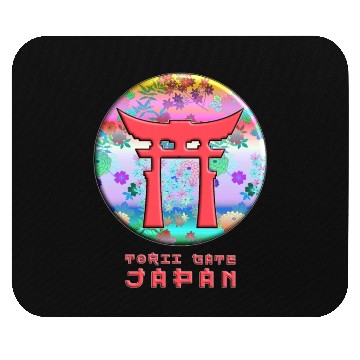 Discover Torii Gate Shinto Japan Asian Floral Pattern Mouse Pads