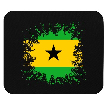 Discover Sao Tome And Principe Flag Paint Splatter Mouse Pads