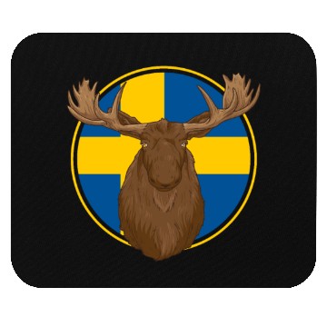 Discover Sweden Flag Sverige Moose Mouse Pads