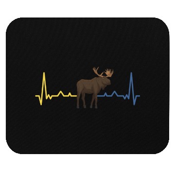 Discover Sweden Heartbeat Flag Moose Mouse Pads