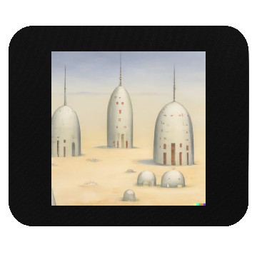 Discover Alien Landscape Soft Colors Pencil Drawn 1 Mouse Pads