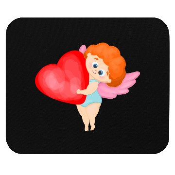 Discover Lovely cupids. Cupid with a red heart Mouse Pads