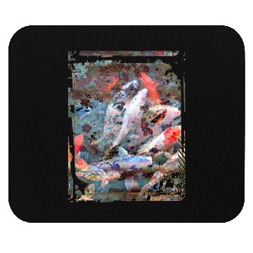Discover Japan Koi Fish Pond Collage Art 88 Mouse Pads
