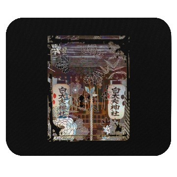 Discover Japan Worship Place Collage Art 90 Mouse Pads