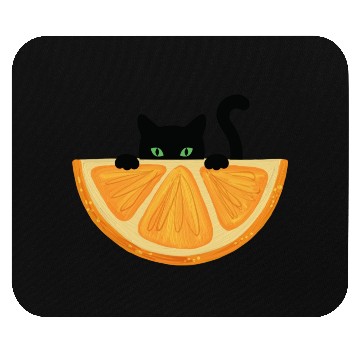 Discover Are You see Me? Black Cat Hiding Behind Orange. Mouse Pads