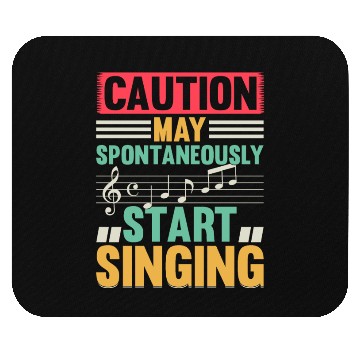 Discover Music Lover - Caution May Spontaneously Start Sing Mouse Pads