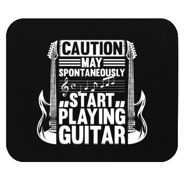 Discover Guitar Player Caution May Spontaneously Start Play Mouse Pads