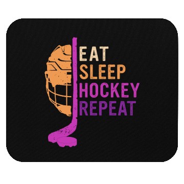 Discover Eat Sleep Hockey Repeat Mouse Pads