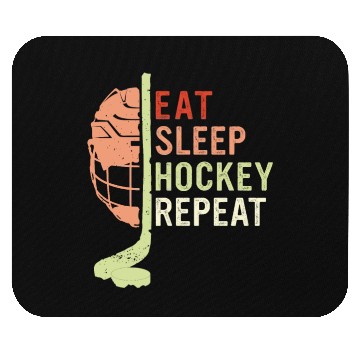 Discover Eat Sleep Hockey Repeat Mouse Pads