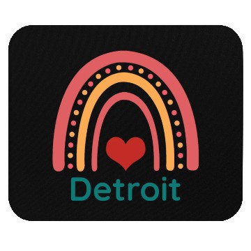Discover Detroit Vintage Boho Rainbow Mouse Pads