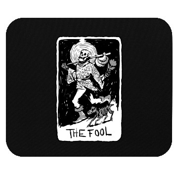 Discover The Fool Skeleton With Dog Tarot Card Mouse Pads