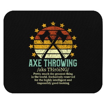 Discover Axe Throwing Funny Fake Definition Hatchet & Ax Th Mouse Pads