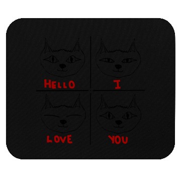 Discover Hello I Love You cat Mouse Pads