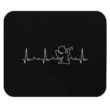 Discover Amor Angel Trumpet Horn. Heart. Love. EKG. Pulse. Mouse Pads