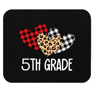 Discover Valentines Day Leopard 5th Grade Teacher Plaid. Mouse Pads